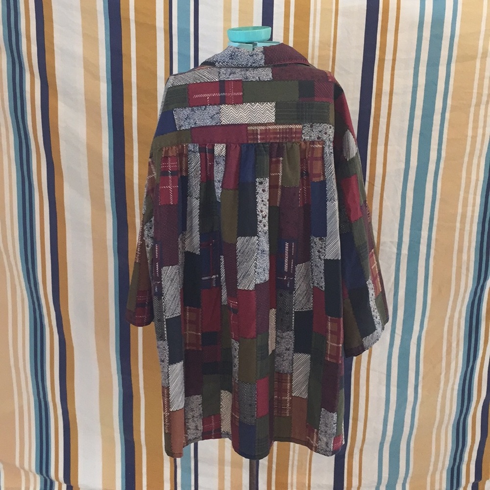 Vintage Romans Patchwork Print Button Down Shirt - image 6